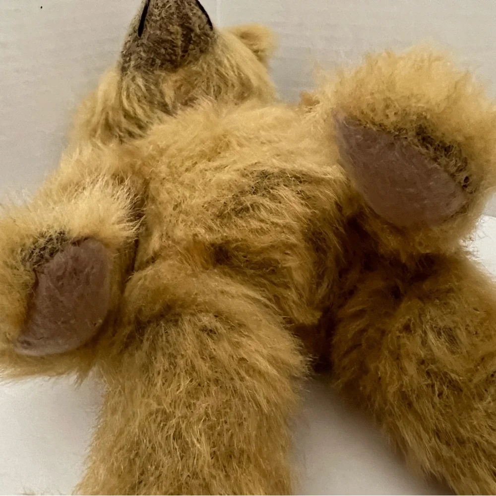 Vintage Unbranded 12” Jointed Posable Mohair Teddy Bear Plush Caramel Color